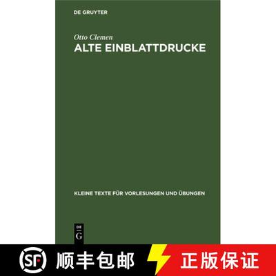 【4周达】Alte Einblattdrucke [9783110999457]