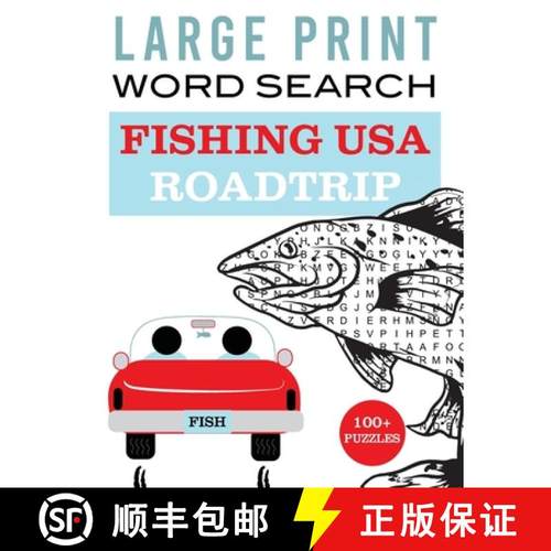 【3-4周达】Large Print Word Search : Fishing USA Roadtrip [9780990581260]