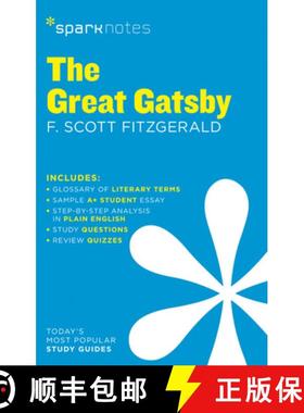 【3-4周达】The Great Gatsby Sparknotes Literature Guide: Volume 30 [9781411469570]