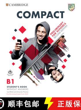 剑桥PET考试 学生书不带答案带网上练习 Compact Preliminary for Schools Student's Book Without Answers w... [9781108616195]