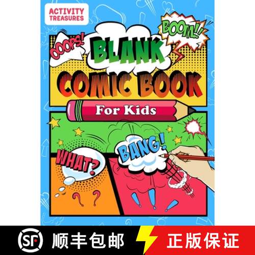 【3-4周达】Blank Comic Book For Kids: Sketch Your Own Comics - 110 Unique Blank Comic Pages - A Large... [9783969264546]