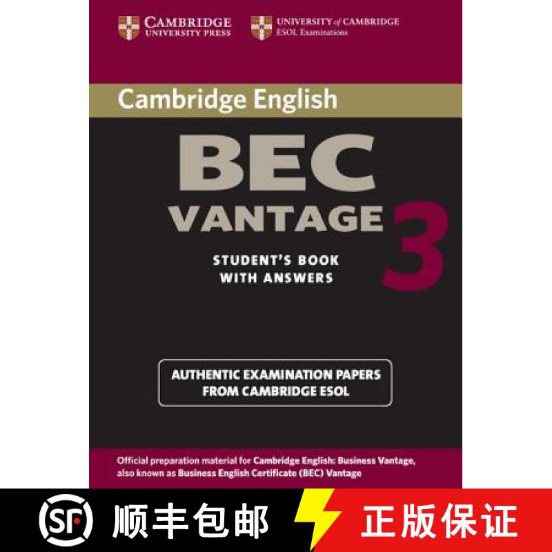 预订 Cambridge BEC Vantage 3 with Answers: Examination Papers from University of Cambridge ESOL Exami... [9780521671996]