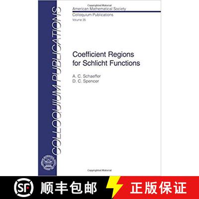 【3-4周达】Coefficient Regions for Schlicht Functions [9781470429102]