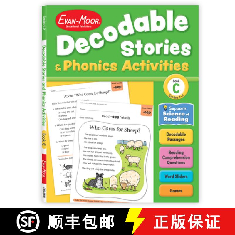 【3-4周达】Decodable Stories and Phonics Activities, Level C, Grade 1 - 2 Workbook [9781645144274]