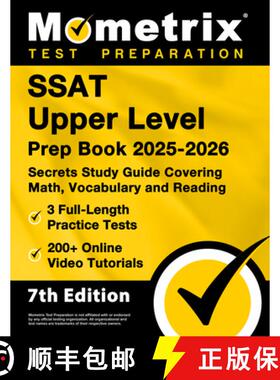 【3-4周达】SSAT Upper Level Prep Book 2025-2026 - 3 Full-Length Practice Tests, 200+ Online Video Tut... [9781516726455]