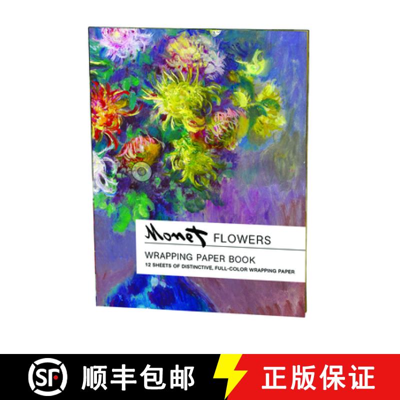 【3-4周达】Teneues - Wrapping Paper Book: Claude Monet Flowers, Folded Into a Book, Paperback, Large ... [9781623259273]