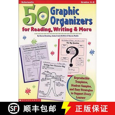 【3-4周达】50 Graphic Organizers for Reading, Writing & More: Reproducible Templates, Student Samples... [9780590004848]