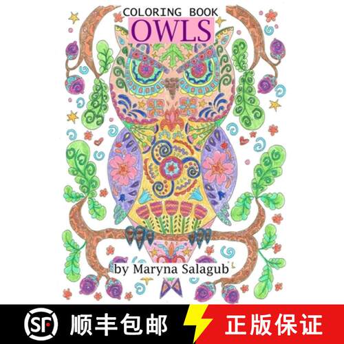 【3-4周达】Owls coloring book [9798604260166]
