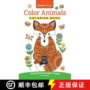 【3-4周达】Color Animals Coloring Book: Perfectly Portable Pages [9781497202399]
