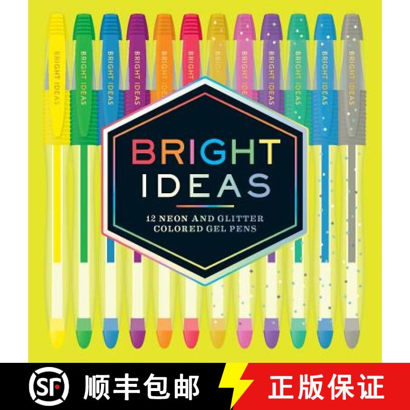 【3-4周达】Bright Ideas: 12 Neon and Glitter Colored Gel Pens: (gel Pens for Coloring, Glitter Pens f... [9781452158358]