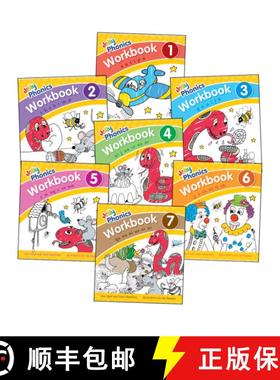 现货 欢乐自然拼读练习册 新版 Jolly Phonics Workbooks 1-7: in Precursive Letters [9781844146581]