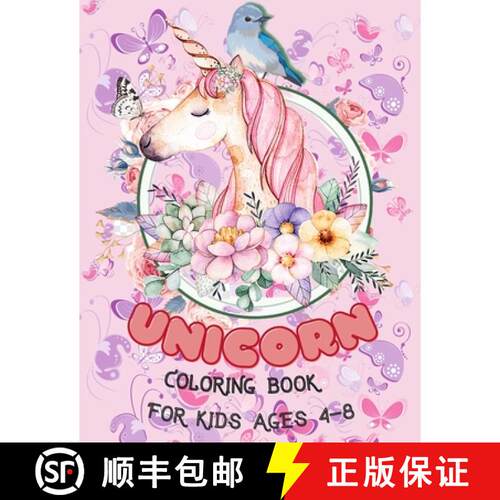 【3-4周达】Unicorn, Mermaid and Princess Coloring Book: For Kids Ages 4-8, with 40 Pages to Color in,... [9783546110624]