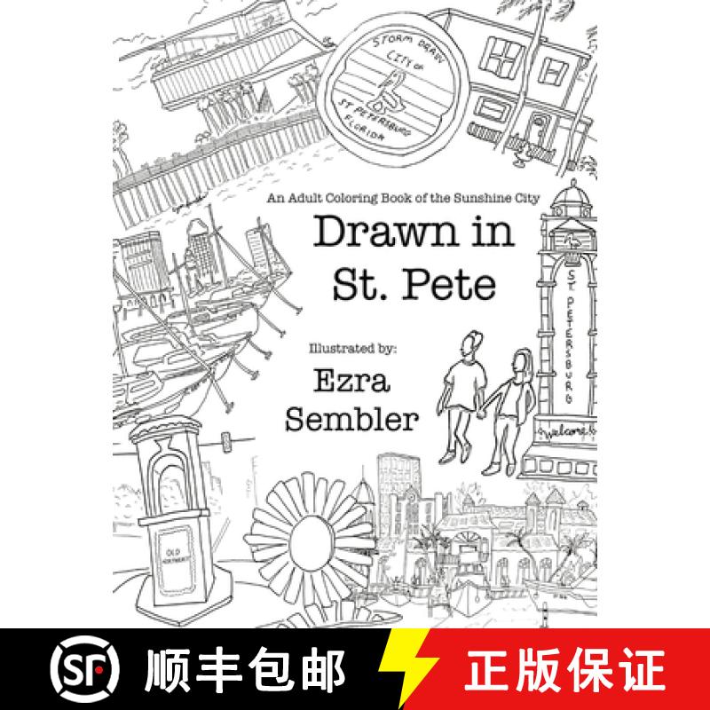 预订 Drawn in St. Pete: An Adult Coloring Book of the Sunshine City [9798218018887]