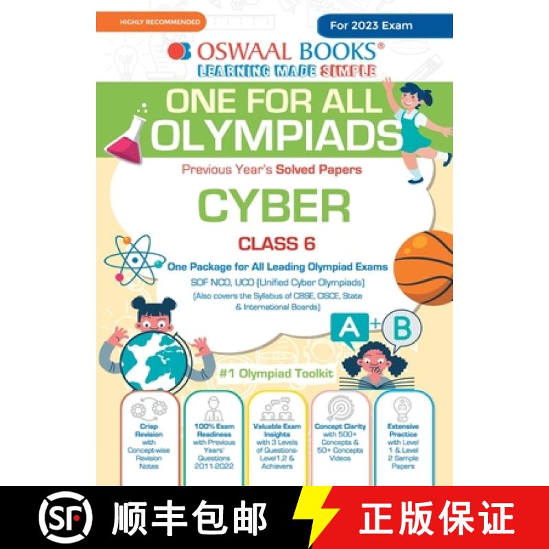 【4周达】Oswaal One For All Olympiad Previous Years' Solved Papers, Class-6 Cyber Book (For 2023 Exam) [9789356345218]