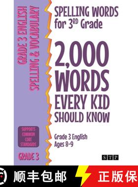 【3-4周达】Spelling Words for 3rd Grade: 2,000 Words Every Kid Should Know (Grade 3 English Ages 8-9) [9781912956487]