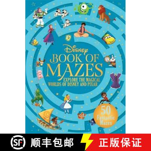 【3-4周达】精装 Disney Book of Mazes: Explore the Magical Worlds of Disney and Pixar through 50 fanta... [9781787416581]