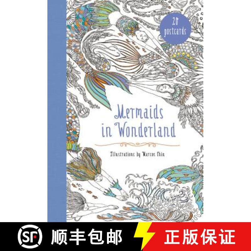 【3-4周达】Mermaids in Wonderland 20 Postcards: An Interactive Coloring Adventure for All Ages [9780062565662]