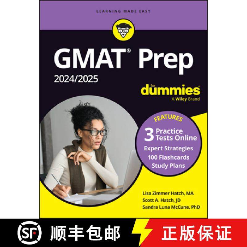 【3-4周达】GMAT Prep 2024/2025 for Dummies (GMAT Focus Edition): Book + 3 Practice Tests + 100 Flashc... [9781394183364]