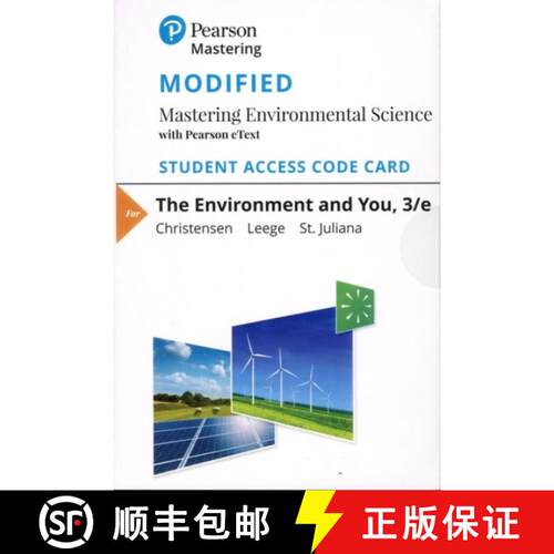【3-4周达】精装 Modified Mastering Environmental Science with Pearson Etext -- Standalone Access Card... [9780134838755]