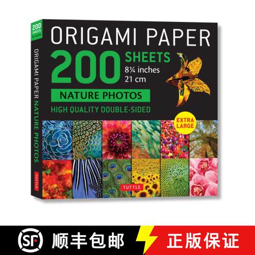 【3-4周达】Origami Paper 200 sheets Nature Photos 8 1/4 (21 cm): High Quality Double-Sided Origami Sh... [9780804853682]