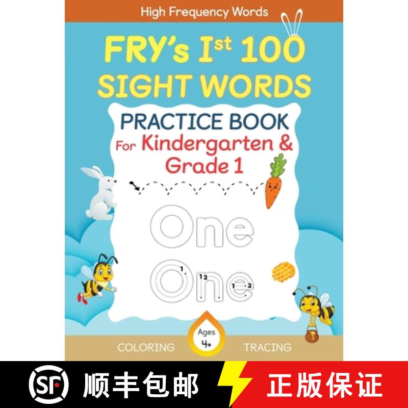 【3-4周达】Fry's First 100 Sight Words Practice Book For Kindergarten and Grade 1 Kids, Dot to Dot Tr... [9798887200224]