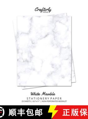 【3-4周达】White Marble Stationery Paper: Cute Letter Writing Paper for Home, Office, Letterhead Desi... [9781636571386]