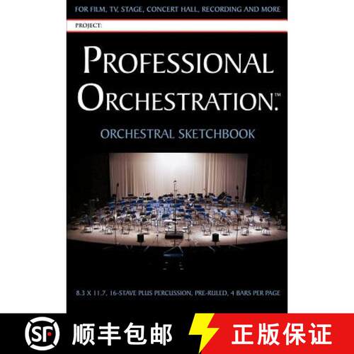 【3-4周达】Professional Orchestration 16-Stave Ruled Orchestral Sketchbook [9780939067688]