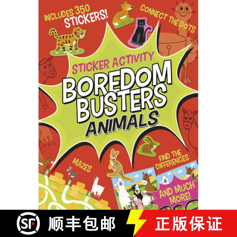【3-4周达】Boredom Busters: Animals Sticker Activity: Includes 350 Stickers! Mazes, Connect the Dots,... [9781664340541]
