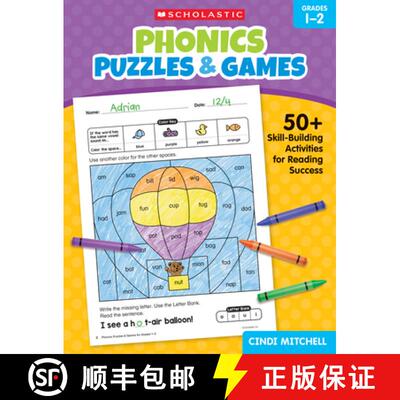 【3-4周达】Phonics Puzzles & Games for Grades 1-2: 50+ Skill-Building Activities for Reading Success [9781546113812]