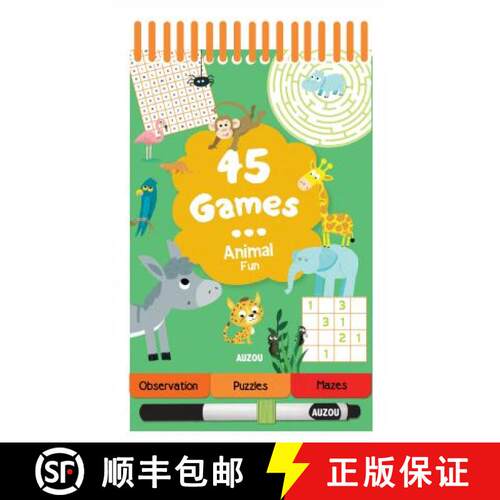 【3-4周达】45 Games Animal Fun [9782733861905]