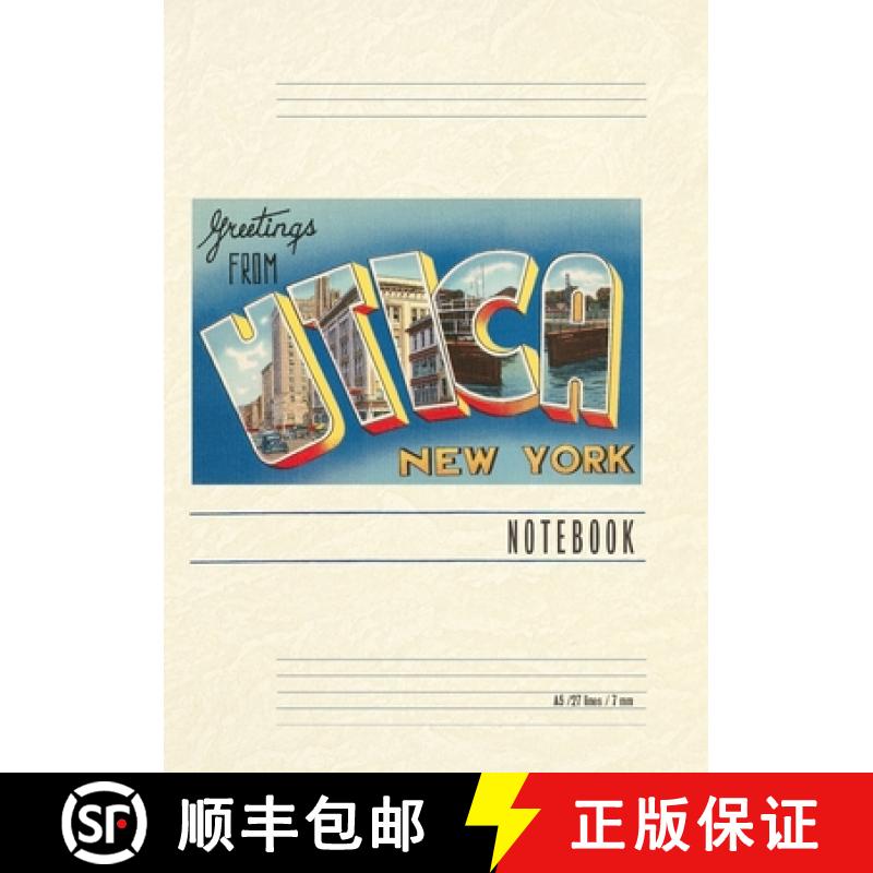 【3-4周达】Vintage Lined Notebook Greetings from Utica, New York [9798385438310]