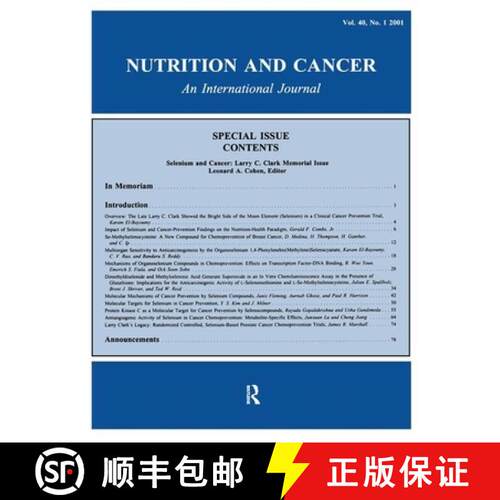 【3-4周达】精装 Selenium and Cancer: Larry C. Clark Memorial Issue: A Special Issue of Nutrition and ... [9781138431263]
