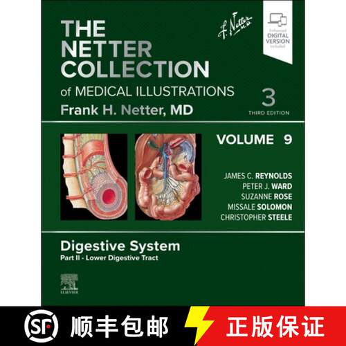 【3-4周达】精装 The Netter Collection of Medical Illustrations: Digestive System, Volume 9, Part II ... [9780323881319]