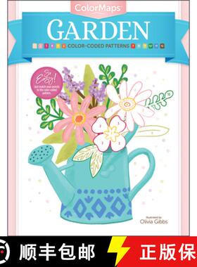 【3-4周达】Colormaps: Garden: Color-Coded Patterns Adult Coloring Book [9780764364099]