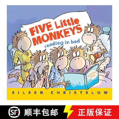 【3-4周达】Five Little Monkeys Reading in Bed Board Book [9780544173309]