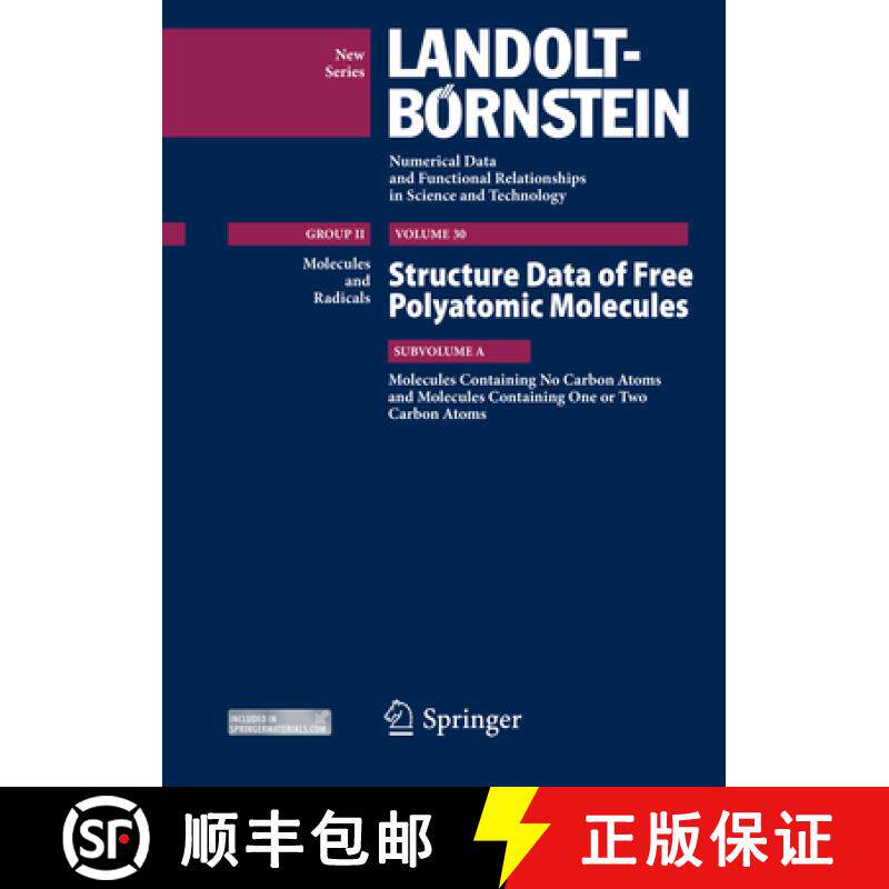 【3-4周达】Molecules Containing No Carbon Atoms and Molecules Containing One or Two Carbon Atoms: Str... [9783540706137]