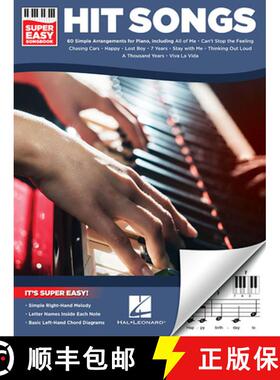 【3-4周达】Hit Songs - Super Easy Songbook - Piano Sheet Music Book with 60 Hits - Piano Chord Book w... [9781495073274]