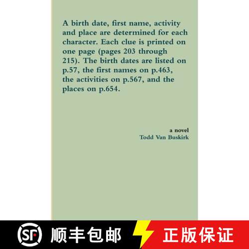 【3-4周达】Birth Date, First Name, Activity and Place are Determined for Each Character. Each Clue is... [9781312917217]