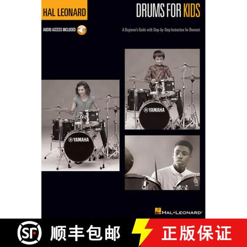 【3-4周达】Hal Leonard Drums for Kids - A Beginner's Guide with Step-By-Step Instruction for Drumset ... [9781480302235]