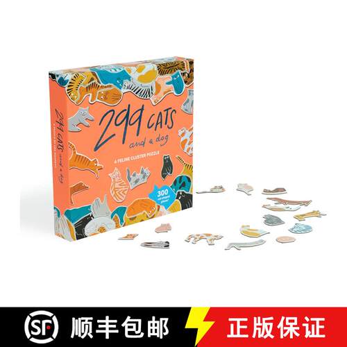 现货 299只猫和一只狗拼图 不带框 299 Cats (and a Dog): A Feline Cluster Puzzle [9781786276582]
