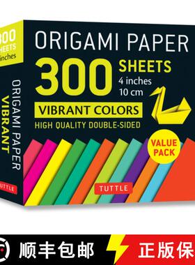 【3-4周达】Origami Paper 300 sheets Vibrant Colors 4 (10 cm): Tuttle Origami Paper: Double-Sided Orig... [9780804856867]