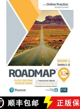 【3-4周达】Roadmap A2+ Flexi Edition Course Book 1 with eBook and Online Practice Access [9781292396033]