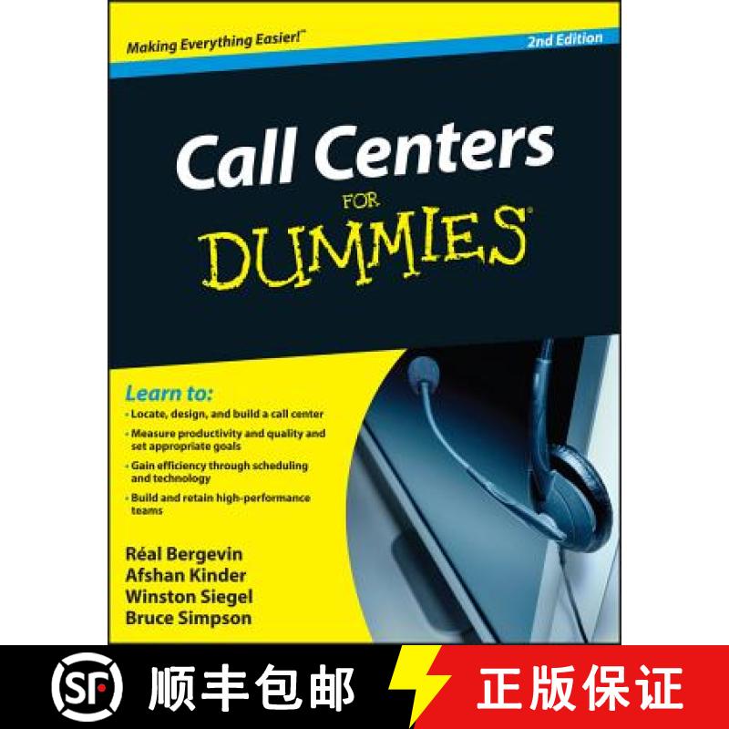 【2-3周达】Call Centers For Dummies 2Nd Edition [Wiley经管] [9780470677438]