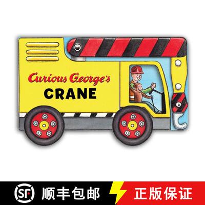 【3-4周达】Curious George's Crane (Mini Movers Shaped Board Books) [9780544323599]