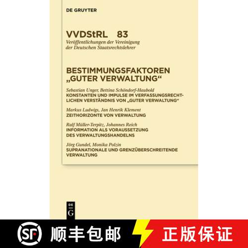 【3-4周达】精装 Bestimmungsfaktoren Guter Verwaltung [9783111293288]
