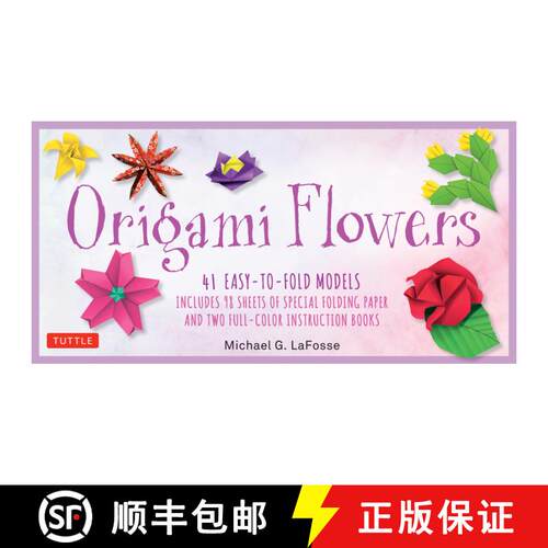 【3-4周达】Origami Flowers Kit: 41 Easy-To-Fold Models - Includes 98 Sheets of Special Origami Paper ... [9780804847049]