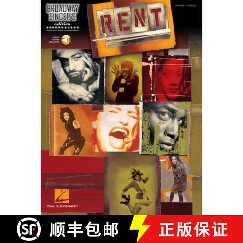 【3-4周达】Rent - Broadway Singer's Edition Vocal Piano Songbook with Online Audio Jonathan Larson Or... [9781476814469]