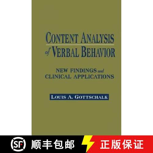 【3-4周达】Content Analysis of Verbal Behavior: New Findings and Clinical Applications [9781138971721]