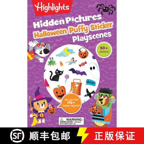 【3-4周达】Halloween Hidden Pictures Puffy Sticker Playscenes: Halloween Activity Book for Kids 36 Fe... [9781644721162]