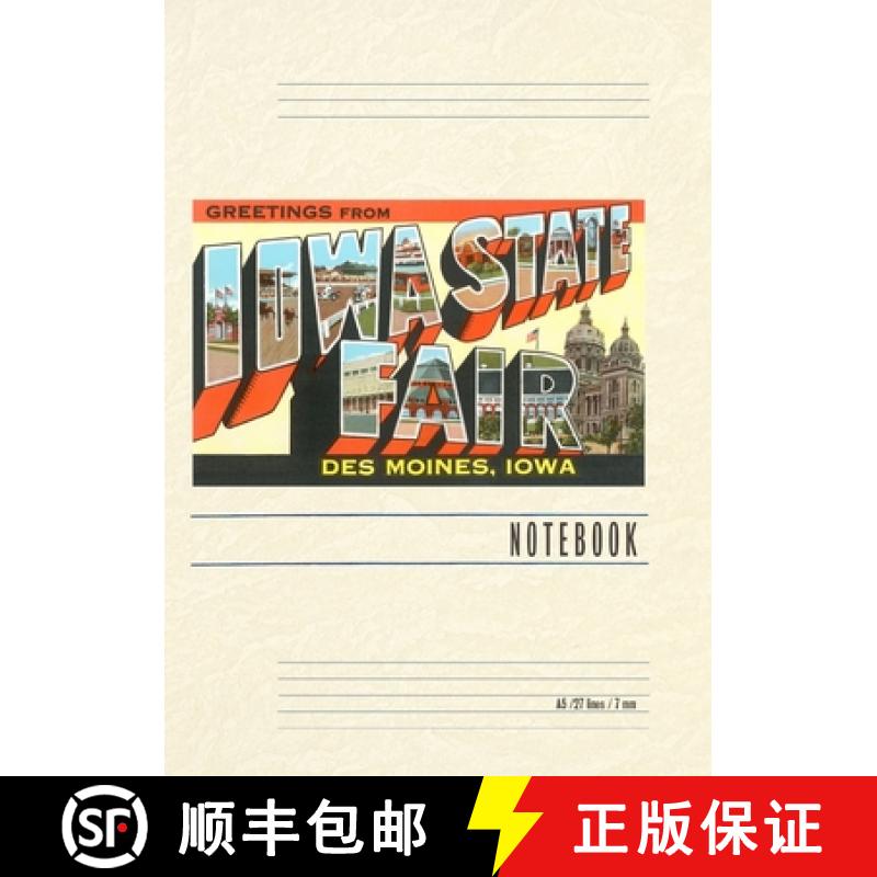 【3-4周达】Vintage Lined Notebook Greetings from Iowa State Fair, Des Moines [9798385413461]